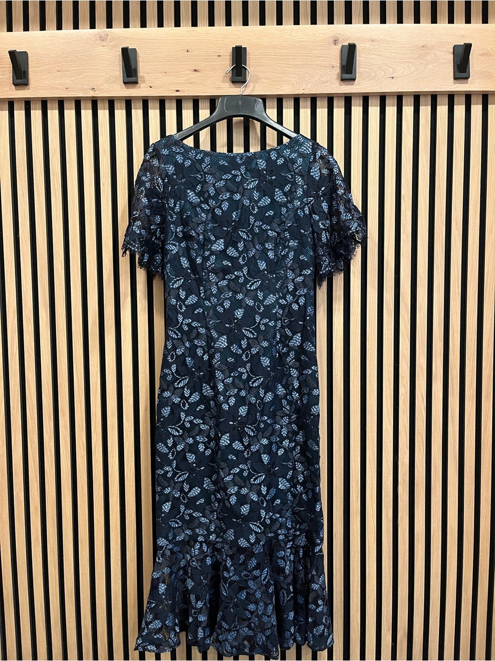 JS Collections Flutter Sleeve Midi Lace Dress